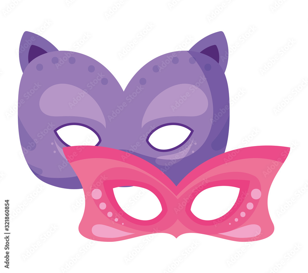 Isolated party masks vector design Isolated party masks vector design