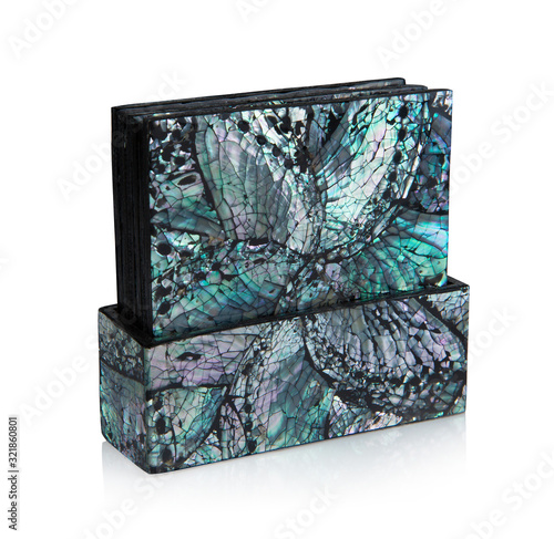 Coasters made of abalone shells