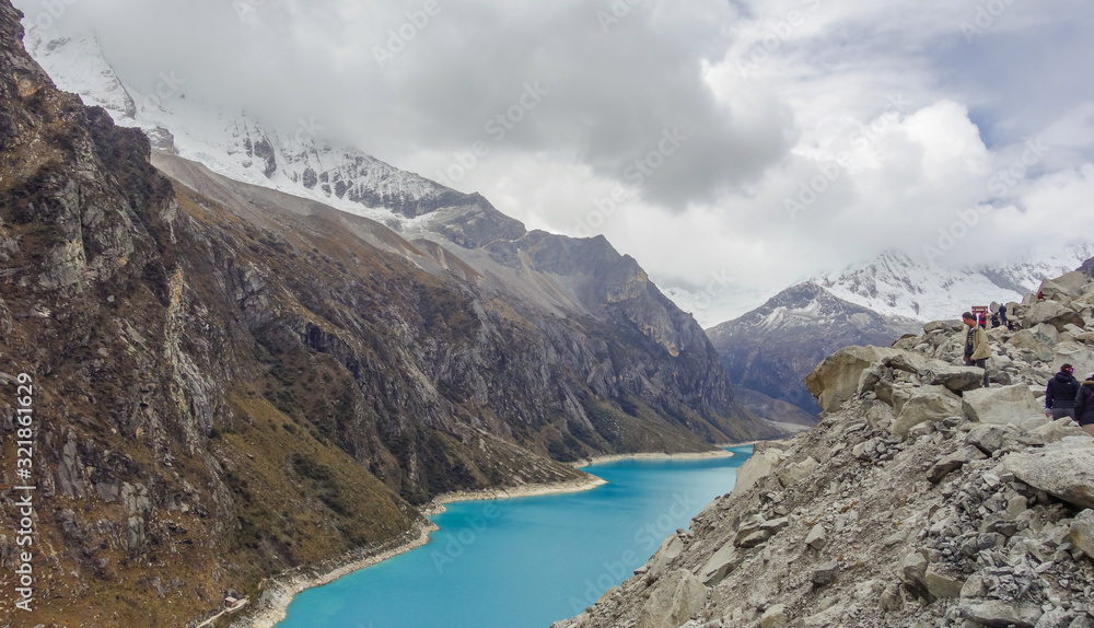 Paron lagoon, at Huascaran National Park, Peru. A green lake in the Cordillera Blanca on the Peruvian Andes Paron lagoon, at Huascaran National Park, Peru. A green lake in the Cordillera Blanca on the Peruvian Andes