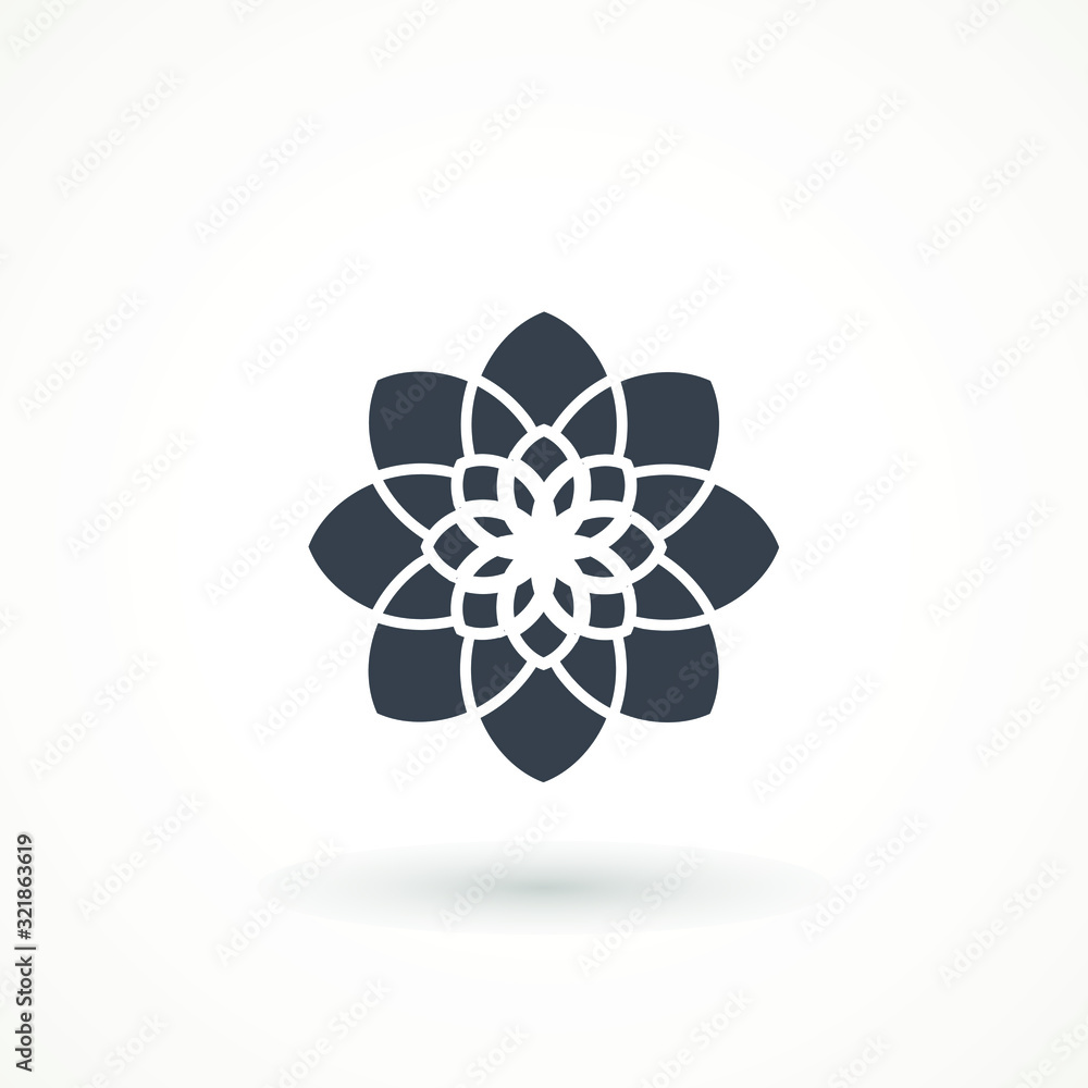 Flower Icon in trendy flat style isolated on grey background. Spring symbol for your web site design, logo, app, UI Flower Icon in trendy flat style isolated on grey background. Spring symbol for your web site design, logo, app, UI