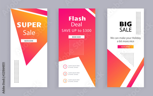 Business banners. Social Media Design. Template vector. Abstract triangle red orange background