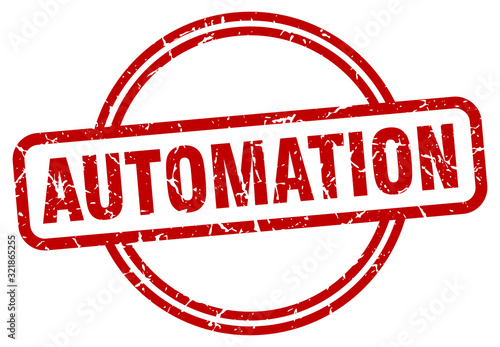 automation stamp. automation round vintage grunge sign. automation