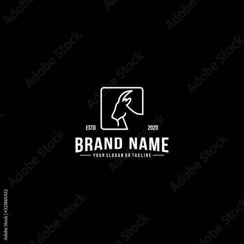 Creative Logo design goat head vector