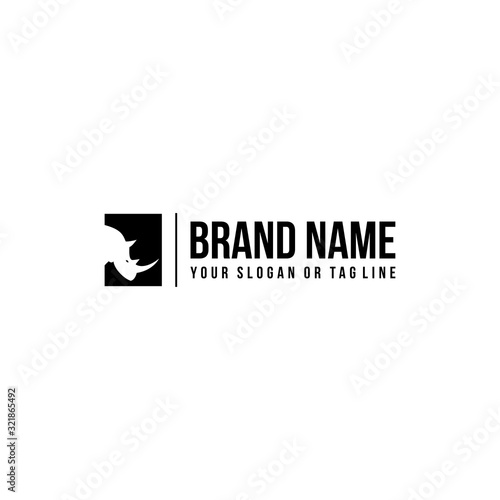 creative Logo design of rhino vector