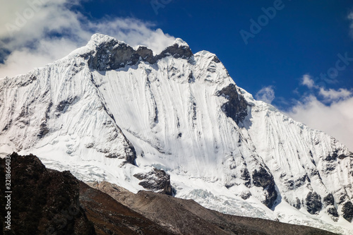 Nevado Pisco, at Huascaran National Park, Peru. A 5750 meters mountain in the Cordillera Blanca on the Peruvian Andes photo