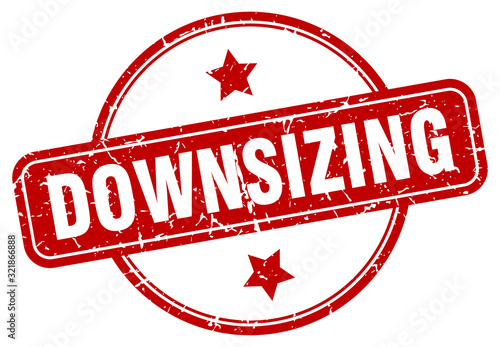 downsizing stamp. downsizing round vintage grunge sign. downsizing