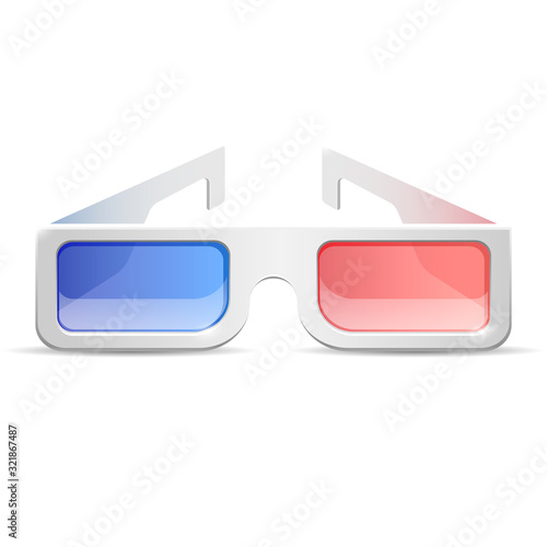 3D glasses for the film on an white background