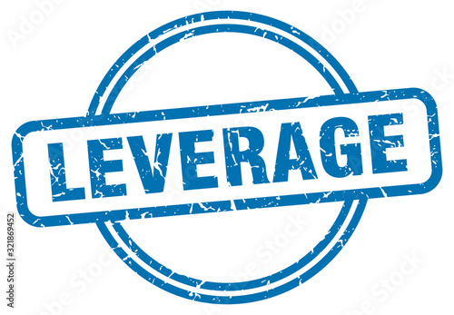 leverage stamp. leverage round vintage grunge sign. leverage
