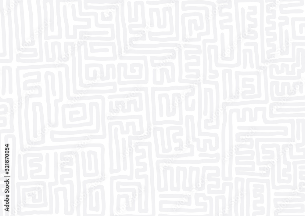 Abstract grayscale labyrinth pattern background template. Vector illustration.