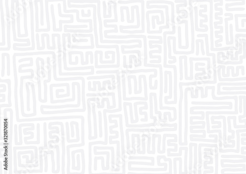 Abstract grayscale labyrinth pattern background template. Vector illustration.