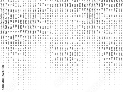 Binary code. Streaming decryption and encryption programming computer numbers  machine algorithms matrix coding. Hacker concept vector texture