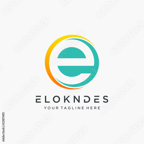 Free Download letter E negative space with swoosh logo vector inspiration. The logo can be used for business consulting and financial companies. -vector - GFXLoad
