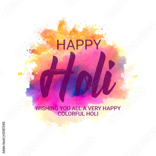 illustration of colorful promotional background for Festival of Colors celebration with message in Hindi Holi Hain 