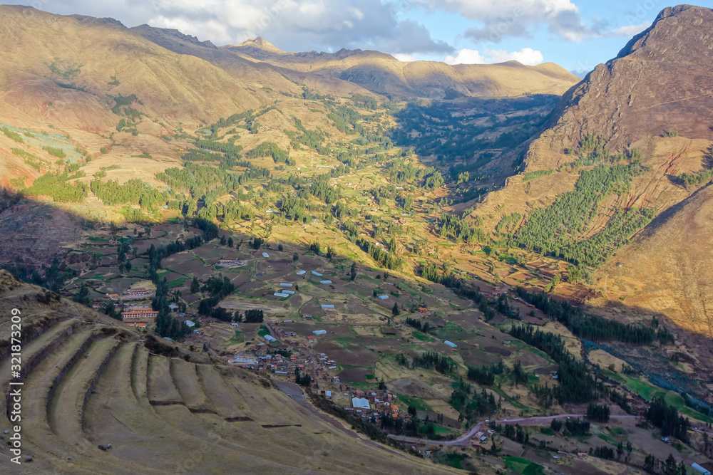Pisac Archaeological park, Peru. Inca ruins and agriculture terraces Pisac Archaeological park, Peru. Inca ruins and agriculture terraces
