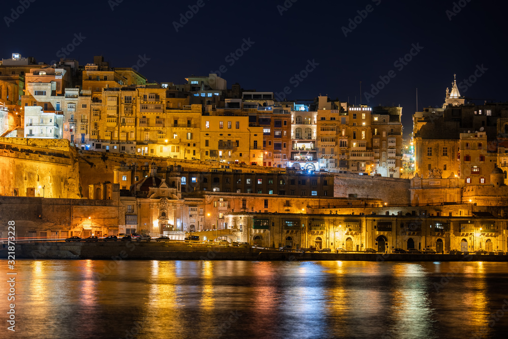 Valletta City By Night In Malta