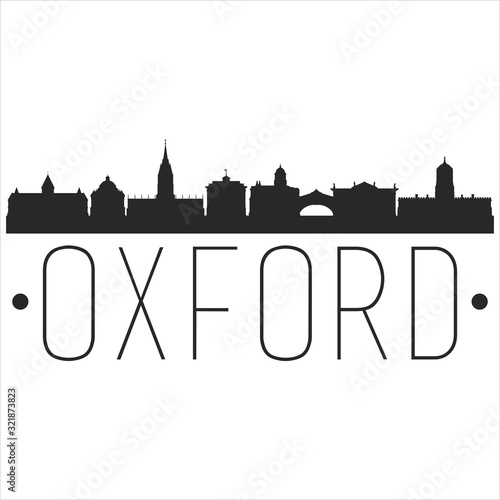 Oxford England. City Skyline. Silhouette City. Design Vector. Famous Monuments.