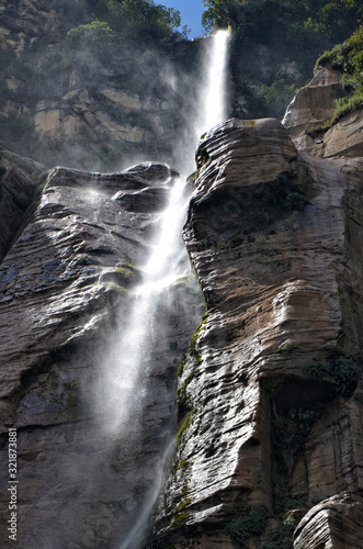 big waterfall of Yumbilla North of Peru near Chachapoyas Cuispes. Consists of 4 jumps with 896 m high photo