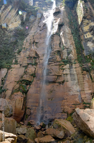 big waterfall of Yumbilla North of Peru near Chachapoyas Cuispes. Consists of 4 jumps with 896 m high photo