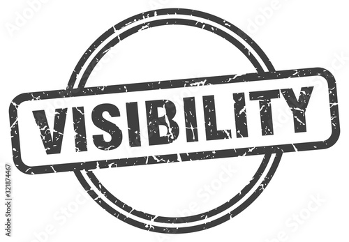 visibility stamp. visibility round vintage grunge sign. visibility