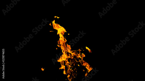 Fire flames on black background. fire on black background isolated. fire patterns