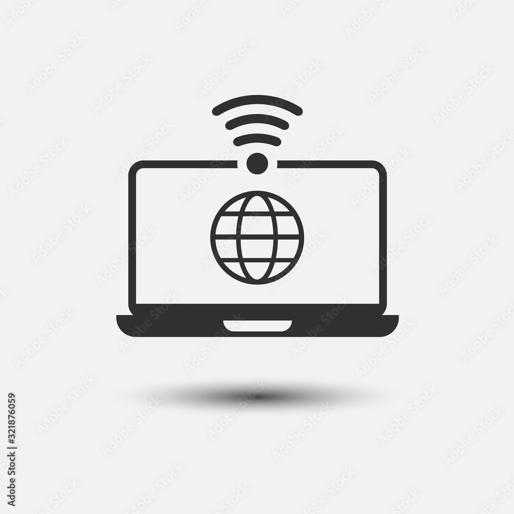 WiFi signal detection icon isolated on white background. Vector illustration. WiFi signal detection icon isolated on white background. Vector illustration.
