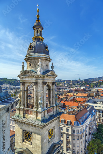 Tower of St. Stephen's Basilica, Budapest, Hungary © borisb17