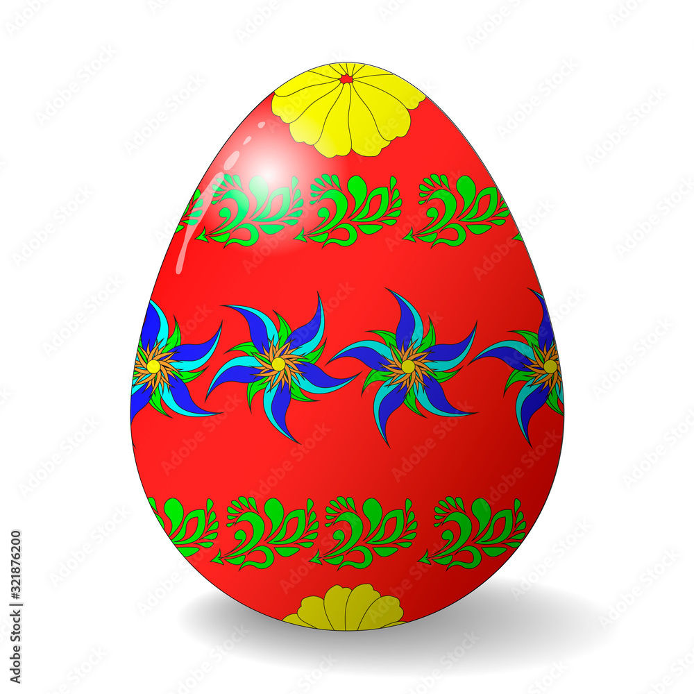 Fototapeta premium A vector Easter egg isolated on white background.