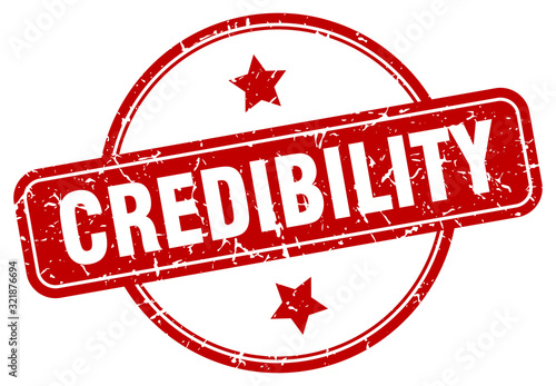 credibility stamp. credibility round vintage grunge sign. credibility