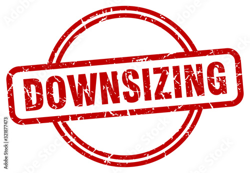downsizing stamp. downsizing round vintage grunge sign. downsizing
