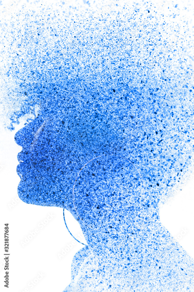 A portrait combined with a digital illustration A portrait combined with a digital illustration