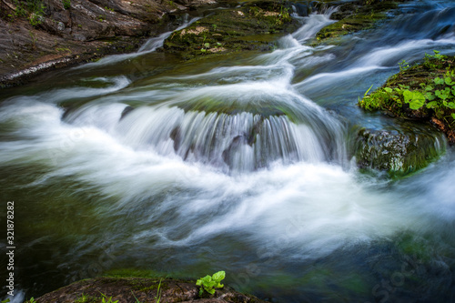 Mountain stream with motion blur