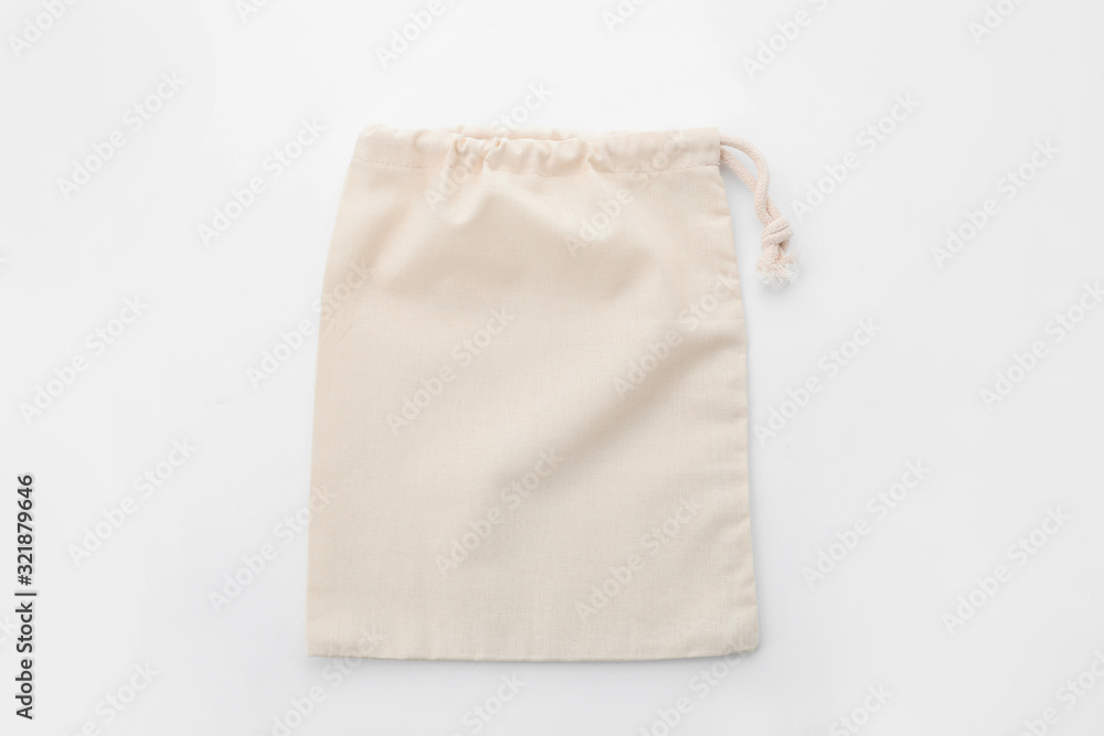 Fototapeta premium Empty cotton eco bag isolated on white