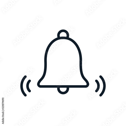 Bell icon vector logo template flat style