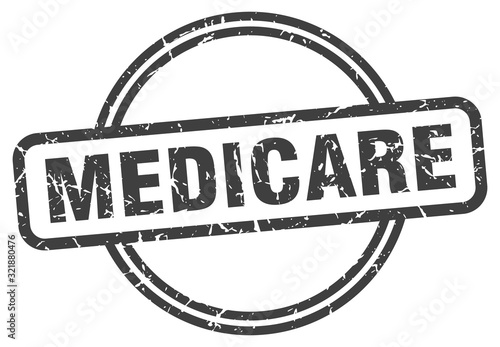medicare stamp. medicare round vintage grunge sign. medicare