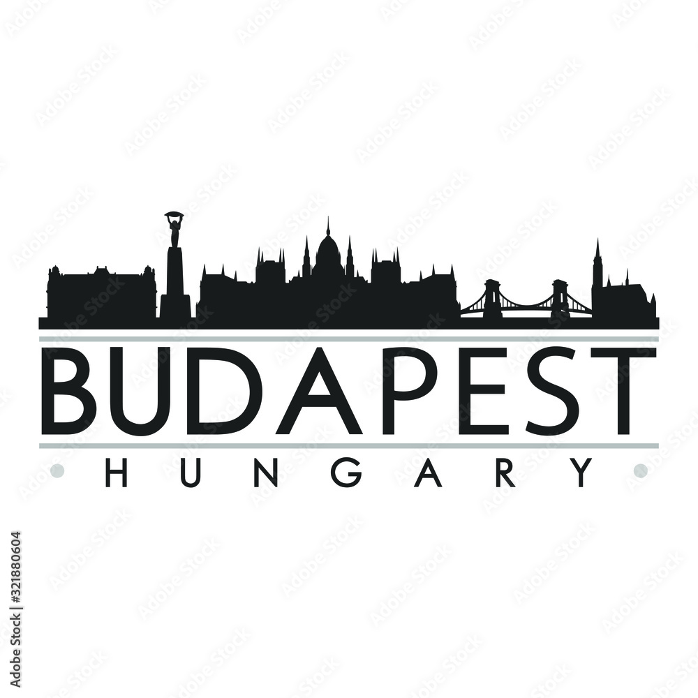 Budapest Skyline Silhouette. Design City Vector Art. Vector Cityscape Icon.