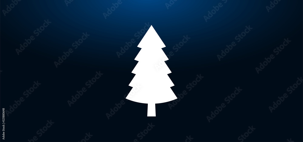 Evergreen conifer pine tree icon crystal blue banner background Evergreen conifer pine tree icon crystal blue banner background