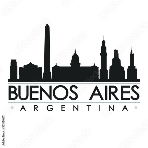 Buenos Aires Skyline. Silhouette Design City Vector Art. Cityscape Icon Style.