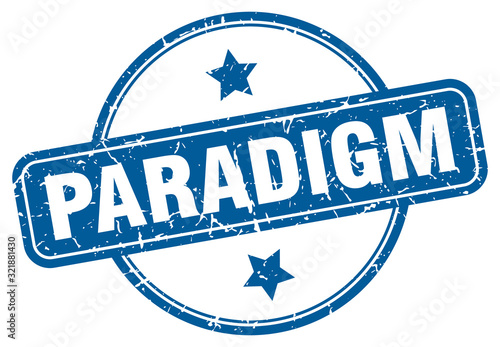 paradigm stamp. paradigm round vintage grunge sign. paradigm