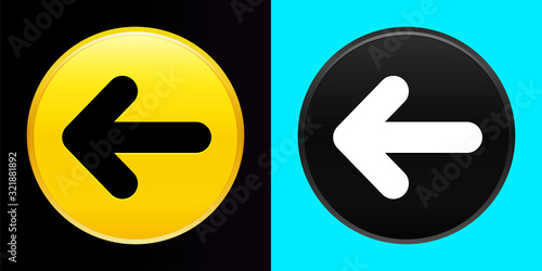 Back arrow icon flat exclusive button set