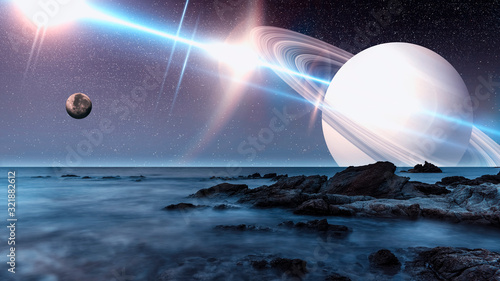 Artist view of an alien landscape