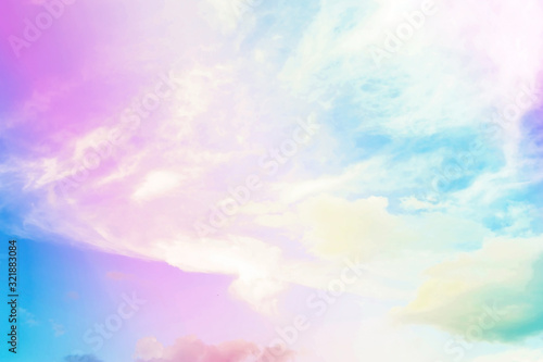 sky pastel, sun and cloud background with a pastel colored, Pastel of sky and soft cloud abstract background.
