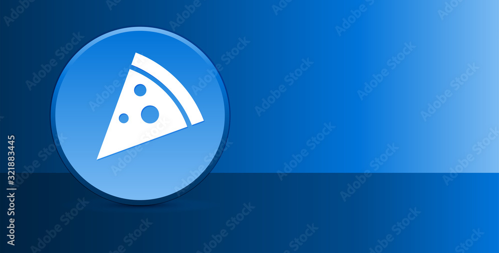 Pizza slice icon glassy modern blue button abstract background Pizza slice icon glassy modern blue button abstract background