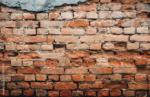 red brick wall background.