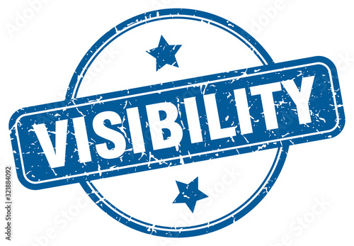 visibility stamp. visibility round vintage grunge sign. visibility