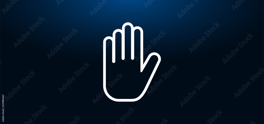 Fototapeta premium Stop hand icon crystal blue banner background