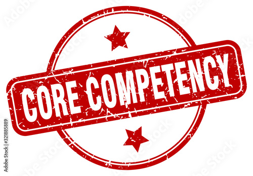 core competency stamp. core competency round vintage grunge sign. core competency