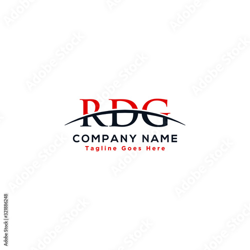 Initial letter RDG, overlapping movement swoosh horizon logo company design inspiration in red and dark blue color vector photo