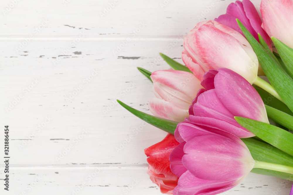 Easter greeting card with spring tulips Easter greeting card with spring tulips