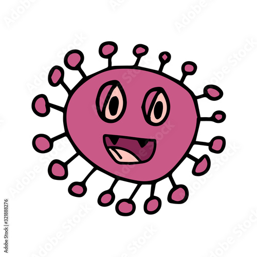 Hand drawn doodle illustration Vector Coronavirus element. Isolated on white background.