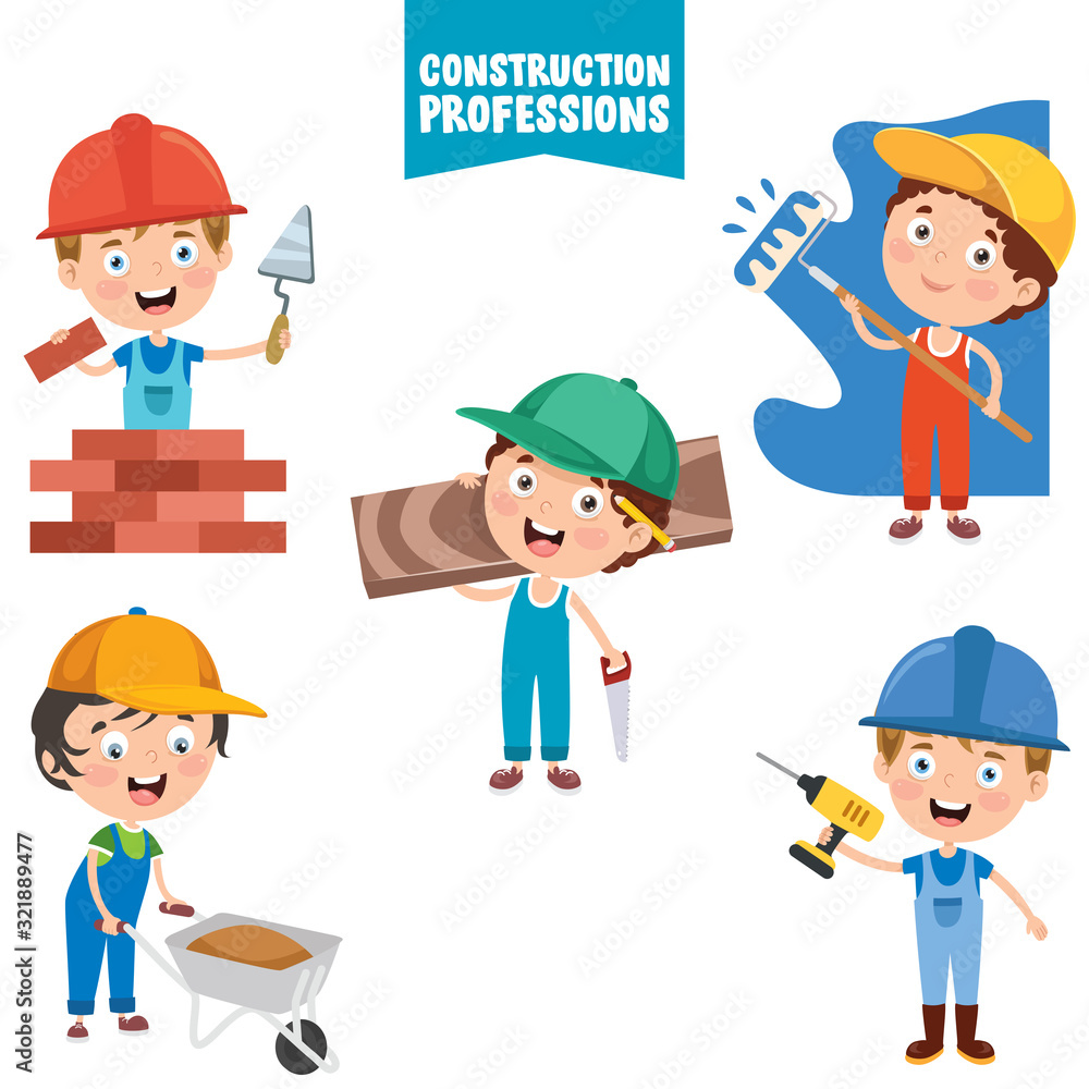 Cartoon Characters Of Construction Professions Cartoon Characters Of Construction Professions